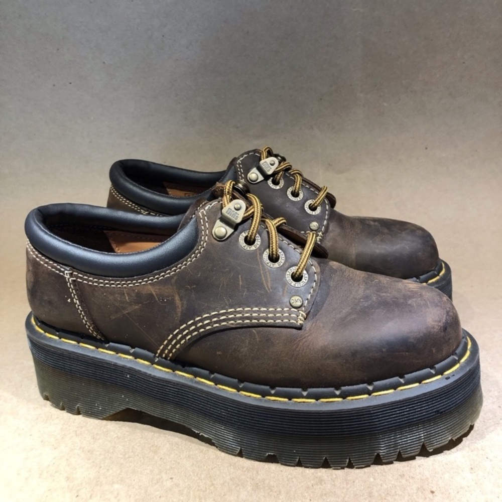 Dr. Martens Dark Brown Leather Platform Oxfords